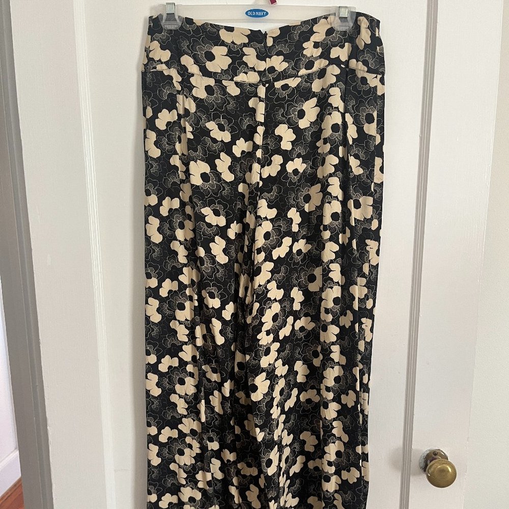 Wide-Leg Floral Pants Corey Lynn Calter size S